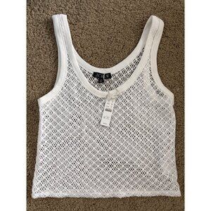 J.Crew Womens White Sleeveless Crochet Tank Top, new with tags